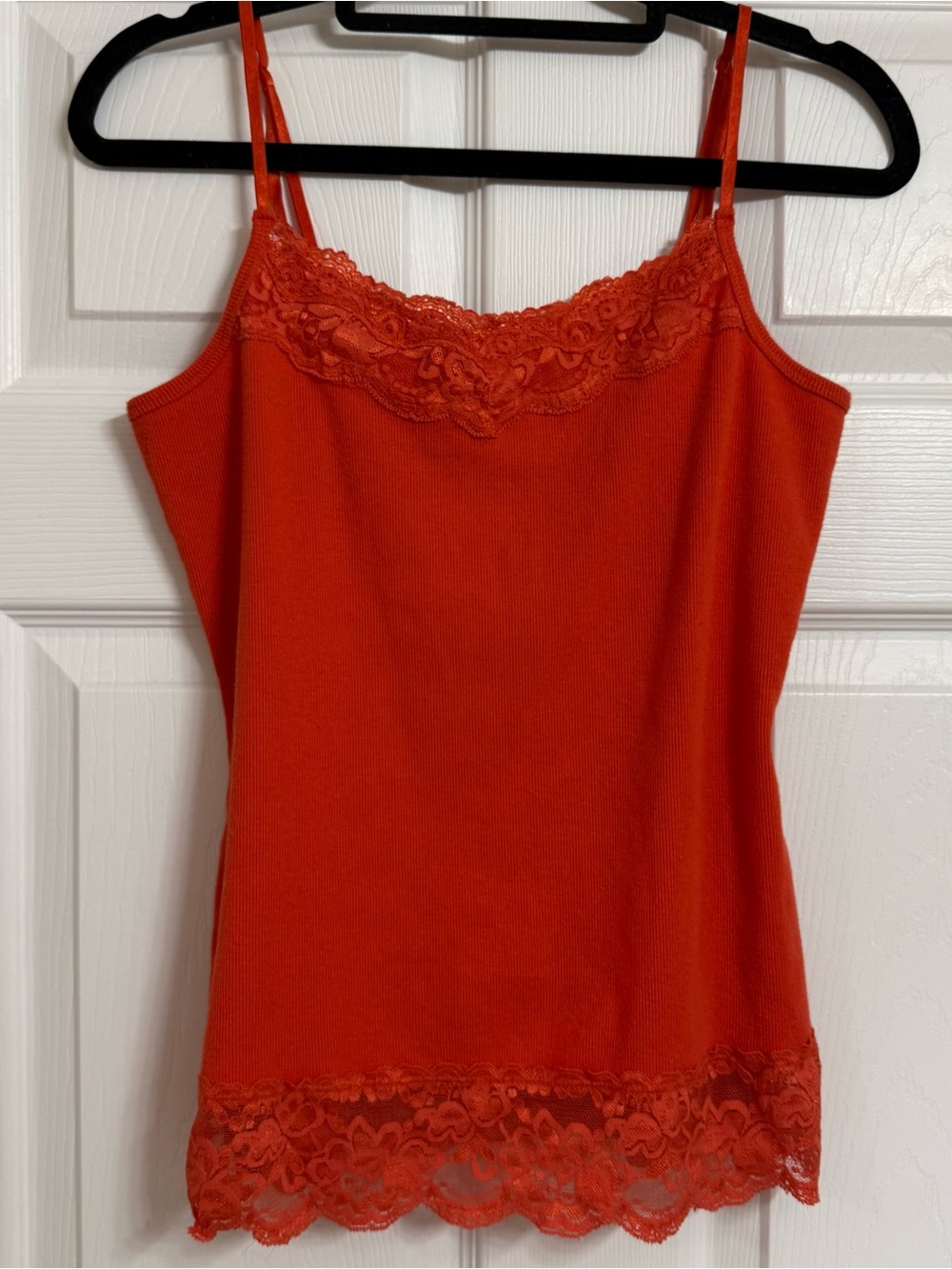 Cato Orange Lace Trim Camisole Tank Top